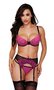 Baci-3-Delige-Jarretel-Set-Roze-Zwart