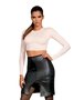 Bossy-Top-en-Faux-Leder-Rok-2-Delige-Set