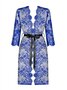 Cobaltess-Kanten-Kimono-Blauw