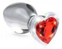 Red Heart Anaalplug Van Glas Met Steentje - Medium_