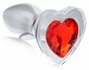Red Heart Anaalplug Van Glas Met Steentje - Large_